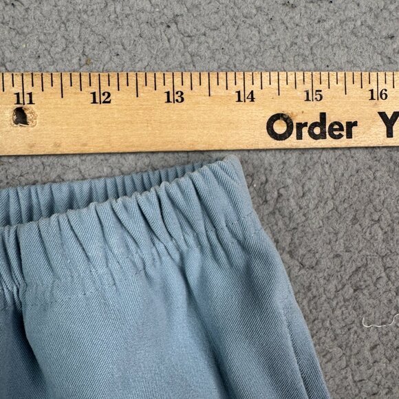 Vintage Pants Women Size 14 Light Sky Blue Straight Pull On Stretch Soft Twill - Picture 7 of 10